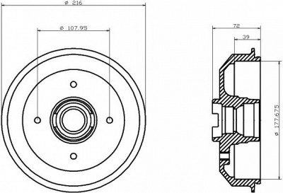 HELLA PAGID 8dt355300121 -  Тормозной барабан